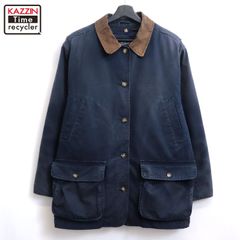 00s LANDS' END 襟レザー ダック ハンティングジャケット レディース 表記Lサイズ