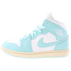 NIKE (ナイキ) WMNS AIR JORDAN 1 MID LIGHT DEW BQ6472-132 ウィメンズ エアジョーダン1 ライトデュー ミッドカットスニーカー ホワイト/グリーン US9/26cm
