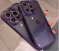 iPhone14proケース パープル iPhone14promaxケース iPhone14 ケース 14plus iphone13 13pro 13promax iphone12  クリアケース オシャレ シンプル 強化 耐衝撃 レンズ保護 おしゃれ