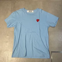 PLAY COMME des GARCONS プレイコムデギャルソン 赤ハート ロゴパッチTシャツ AX-T272 ブルー系 size:L【表参道A08】