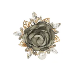 [レリカ] 花 コサージュ ブローチ 胸飾り 結婚式 卒業式 入学式 フォーマル パーティ 記念日 アクセサリー レディース (グリーン) [グリーン]