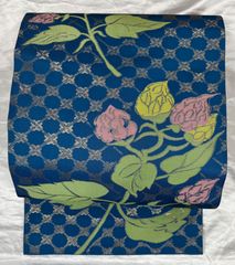 豪華絢爛綺麗美品Gブルー×花正絹六通袋帯☆桝屋高尾☆ - メルカリ
