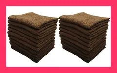 《 まとめ買いセット 》フェイスタオル２０枚組 ブラウン 速乾薄手タイプ BR2