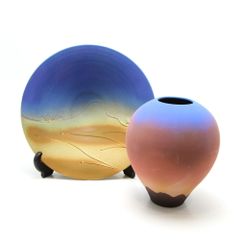 【楠本質店/元住吉】JAN TWYEROULD　花瓶&大皿セット　陶器/フラワーベース