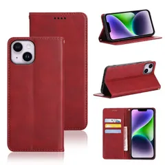 【在庫処分】ケース ケース マグネット 耐衝撃 スタンド機能付き 財布型 5色 カード収納 (iPhone PUレザー 14 14 Pro Pro Max Max ケース カバー 手帳型) 手帳型 (レッド) iPhone