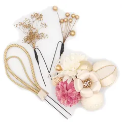 髪飾り ４点セット 京都 西陣 和小物 京あそび MIYAKO ASOBI ピンク 成人式 花 和風 浴衣 着物 振袖 袴 七五三 結婚式お呼ばれ 卒業式 入学式 コーム 髪留め 子供 日本製 送料無料 W 98 CM-IK-3054 w742　Si
