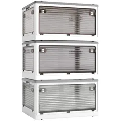 【迅速発送】X XUNTAO【収納ボックス】蓋付き 積み重ね 全方向から取り出せる 3個セット 収納ケース 衣類 布団 小物 収納 折り畳み コンテナ ボックス 大型 プラスチック キャスター付き おしゃれ 組立簡単 多機能 防塵 防カビ 防湿 無臭 半透明