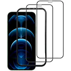 【新着商品】【2枚セット】 DXFAU ガラスフィルム iPhone 12 Pro/iPhone 12 用 高精細 全面保護フィルム フルカバー 高透過率 硬度9Ｈ強化ガラス 液晶画面 6.1インチ対応 滑らかなタッチ操作 指紋付着防止 飛散防止 気泡防止 ガ