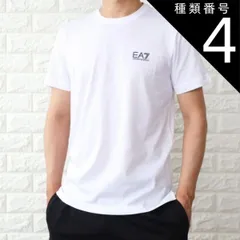 種類4:白＋黒ロゴ/L Tシャツ メンズ エンポリオ アルマーニ EA7 エアセッテ コットン ロゴ ブラック ホワイト 8NPT51 PJM9Z