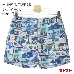 MUNSINGWEAR マンシングウェア 2021年モデル ストレッチ ショートパンツ 総柄 ブルー系 7 [240001960848]#