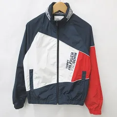 トミーヒルフィガー TOMMY HILFIGER DENIM ジャケット ブルゾン ジップアップ ネイビー ホワイト レッド 紺 白 赤 M