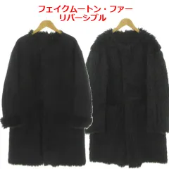 ズッカ zucca コート フェイクムートン ファー リバーシブル ノーカラー ブラック 黒 Mのサムネイル
