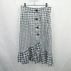 ◇ Θ 31 Sons de mode チェック柄 フリル ひざ下丈 マーメイド スカート サイズ36 ブラック系 レディース E  【1507030009458】