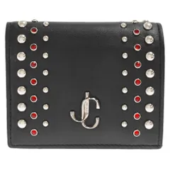 JIMMY CHOO (ジミーチュウ) HANNE JC ハンネ スタッズ コンパクトウォレット 二つ折り財布 ブラックのサムネイル