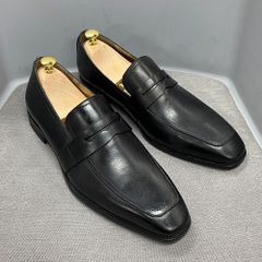 DOUCAL'S】デュカルス スウェードペニーローファー ネイビー
