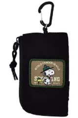 マリ 【送料無料】【スヌーピー】【SNOOPY】キーアンドパスポーチ【ブラック】【黒】【ビーグルスカウト】【ワッペン】【RE-PET】【ピーナッツ】【ウッドストック】【ケース】【定期入れ】【カード入れ】【鍵入れ】【収納】【子供】【キッズ】【雑貨】【グッズ】【