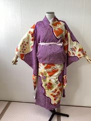 長襦袢 紫 パールトーン加工 しぼり M26051201 - メルカリ