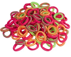 【特価セール】女の子 ベビーヘアゴム ヘアアクセサリー 髪飾り ベビー カラフル 入園 かわいい おしゃれ 入学 柔らかい 子供 ギフト 髪ゴム 輪ゴム プレゼント 留め 髪 (蛍光 赤ちゃん用 こども ストライプ) LYXOTOヘアゴム