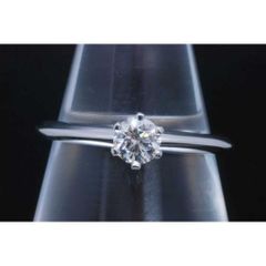 ティファニー ソリティア ダイヤモンド リング PT950 プラチナ ダイヤ 0.26ｃｔ E-VVS2-G【鑑定書付】