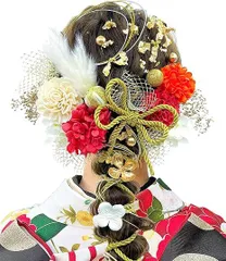 【在庫処分】[JZOON] 髪飾り 10色 ドライフラワー 造花飾り 水引 紐 ヘアーアクセサリー 和玉 かすみ草 金箔 人気 和服 着物 振袖 袴 花 浴衣 成人式 七五三 結納 卒業式 入学式 結婚式 発表会 TC001