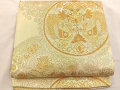 平和屋着物◎六通柄袋帯　花鳥丸文　金銀糸　正絹　逸品　BAAR4885ct