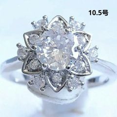 可愛らしいフラワーデザイン ジルコニアリング10.5号