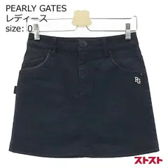 PEARLY GATES パーリーゲイツ プリーツ付きブラックスカート サイズ0 PGG】【直営店舗&公式オンライン限定】ストレッチデニット