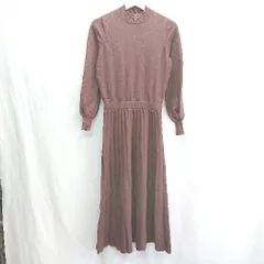 ◇ ◎ ⊇ Andemiu アンデミュウ 長袖 ロング ワンピース サイズF ブラウン系 レディース E  【1412260042437】