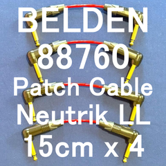 BELDEN 88760 Patch Cable with Neutrik Gold Plated Plug LL 15cm x 4本