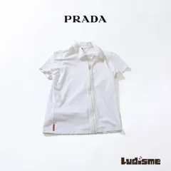 PRADA - プラダ PRADA SPORT ジップアップポロシャツ ショートスリーブ ホワイト ロゴパッチ イタリア製 半袖ポロシャツ コットン ポリウレタン レディースファッション レディーストップス ユニセックス Tシャツ PRADA LINEA ROSSA プラダ PRADA SPORT ジップアップポロシャツ ショートスリーブ