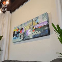 絵画 インテリア アートパネル 抽象画 モダン 北欧 壁掛け 玄関 おしゃれ アート 絵 アジアン バリ 80×30 (25)