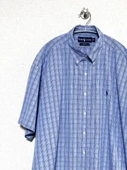 【Ralph Lauren】90s S/S ボタンダウン チェックシャツ BLAKE XL ラルフローレン 古着