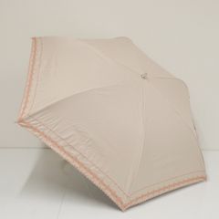 折りたたみ日傘 Aquascutum アクアスキュータム USED美品 サマーシールドLⅡ 晴雨兼用  刺繍 UV 遮熱　ベージュ 50cm FS9128
