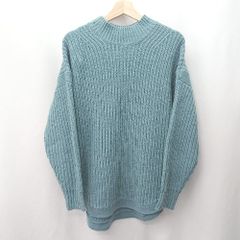 ◇ ⊇ MOUSSY マウジー ローゲージ 長袖 ニット サイズF ターコイズグリーン系 レディース E  【1506190012278】