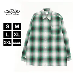 新品 未使用 並行輸入 Cal Top / キャルトップ OMBRE CHECK L/S SHIRTS オンブレチェック ロングスリーブシャツ【214634】#2000 GREEN×WHITE