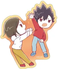 【中古】シール・ステッカー 黒尾鉄朗＆孤爪研磨 GraffArt ダイカットステッカー 「ハイキュー!!」