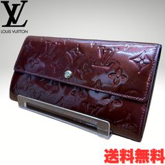 美品 ルイヴィトン モノグラム ヴェルニ ポルトフォイユ サラ レッド
