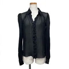 エポカ EPOCA シルクブラウス シースルー サイズ40 黒 長袖 レディース フリル アパレル ブランド【中古】【ネコポス配送】のサムネイル