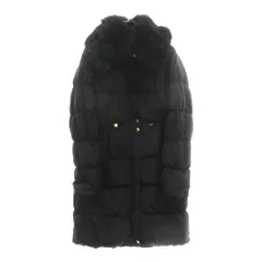 MOSCHINO (モスキーノ) コットン混 ファー ジップアップ ダウンコート ブラック レディース KT5254209のサムネイル
