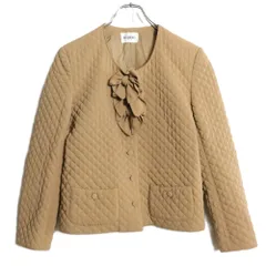 【美品】インゲボルグ★リボン付き♪キルティングジャケット サイズM 薄茶系 秋冬 z15936