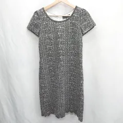 ◇ Θ UNTITLED アンタイトル レース 半袖 膝丈 ワンピース サイズ2 ブラック レディース E  【1412090019081】