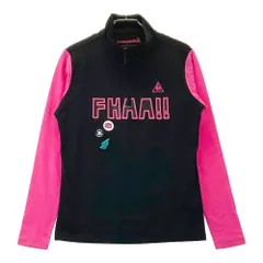 サイズ：L LE COQ GOLF ルコックゴルフ  長袖ハーフジップTシャツ  ブラック系 [240101348175]# ゴルフウェア レディース ストスト