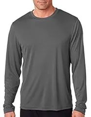ヘインズ482L大人クールDRIロングスリーブTシャツパフォーマンス、グラファイト - エクストララージ