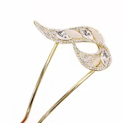 髪飾り 成人式 振袖 前撮り 袴 花 浴衣 夏祭り 花火大会 ゴールド ラインストーン クリスタル ストーン キラキラ おしゃれ か No.9-4439