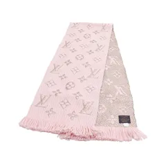 ルイ・ヴィトン LOUIS VUITTON マフラー エシャルプ ロゴマニア ウール シルク マフラー レディース Used A