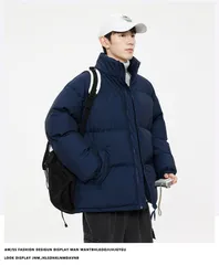 中綿ジャケット中綿コートメンズ 厚手 防寒 暖かい タートルネック 立ち襟 ジップアップ コート ジャケット 羽織り 上着 トップス ベーシック カジュアル おしゃれ ゆったり 無地 ファッション 冬 冬物qcwcp03qcwcp03