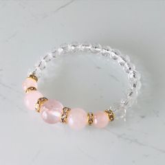 N9.ローズクォーツ☆水晶☆パワーストーンブレスレット