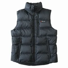 【美品】Ralph Lauren RLX ダウンベスト 730 XS ブラック POLO RALPH LAUREN(ポロラルフローレン) Horse Logo Embroidery