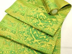 平和屋着物▽本塩沢 単衣 110亀甲 流水文 正絹 逸品 未使用 AAAV8445fy