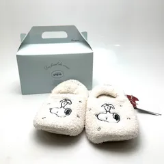 【楠本質店/元住吉】未使用品　ジェラートピケ　gelato pique　ピーナッツ　スヌーピー　ベビモコルームシューズ　スリッパ　　PWGS215510　サイズF 縦26cm横9.0cm